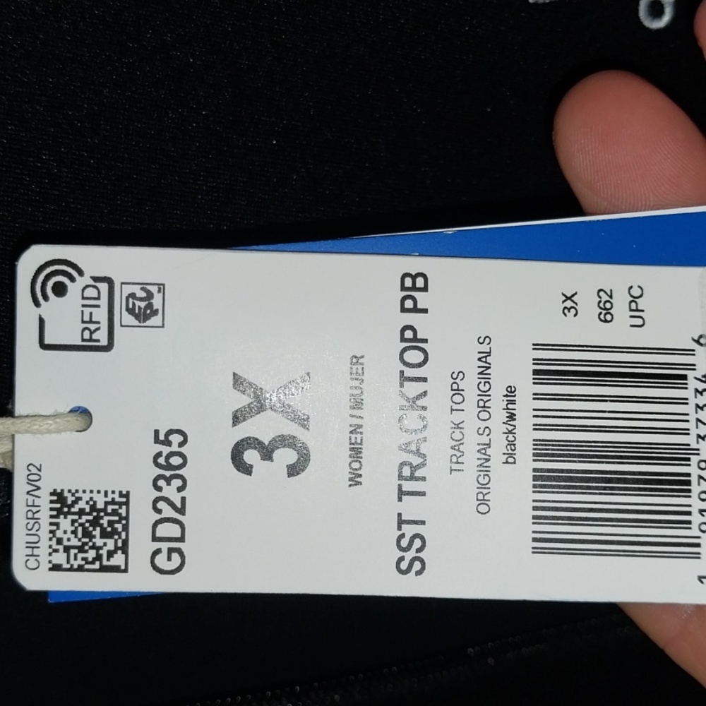Adidas Men's Black Jacket with White Stripes - Picture 2 of 2